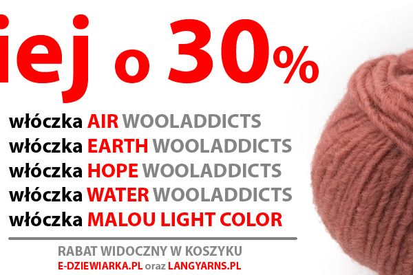 Więcej…Włóczki w promocji i to jaaakiej.